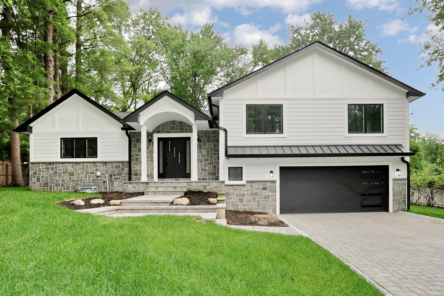 Hillsdale NJ custom home — Front Exterior — Angled Street View — Dadak LLC