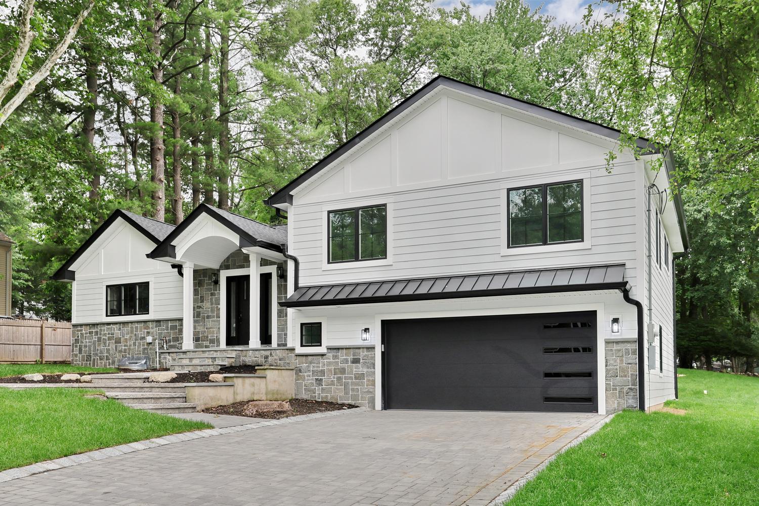 Hillsdale NJ custom home — Front Exterior — Curb View — Dadak LLC