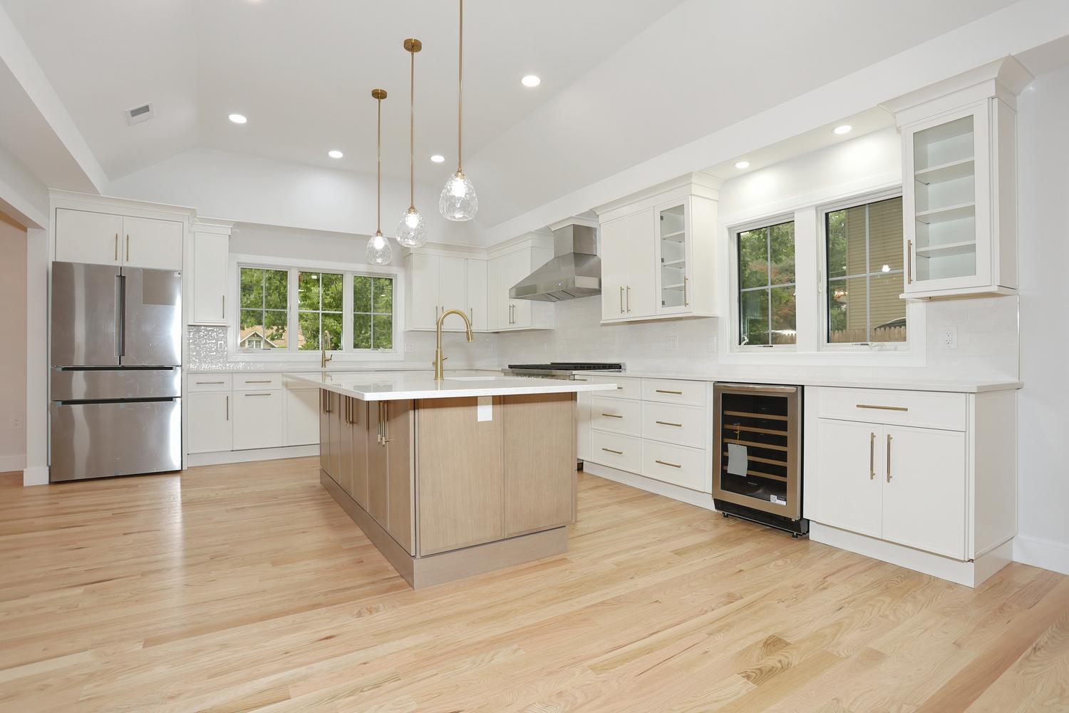 Hillsdale NJ custom home — Kitchen — Waterfall Island Breakfast Bar — Dadak LLC