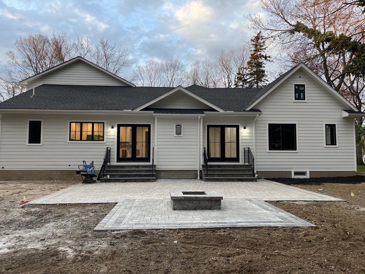 Hillsdale Modern — Rear Exterior at Dusk — Dadak LLC