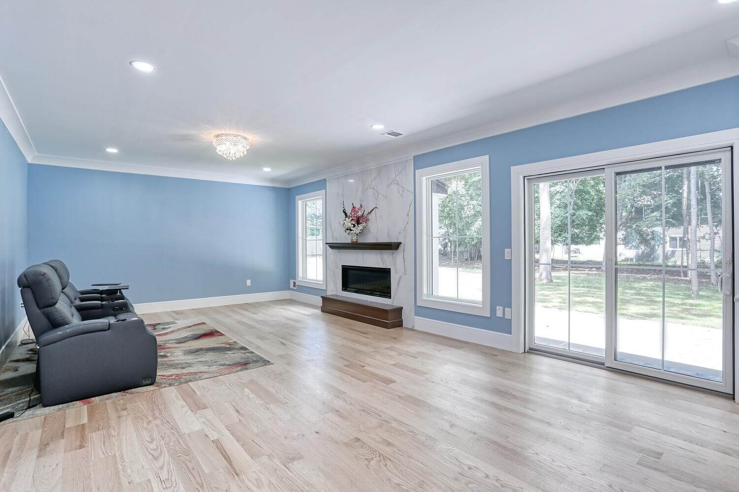 Montvale living space — Family Room Fireplace View — Dadak LLC
