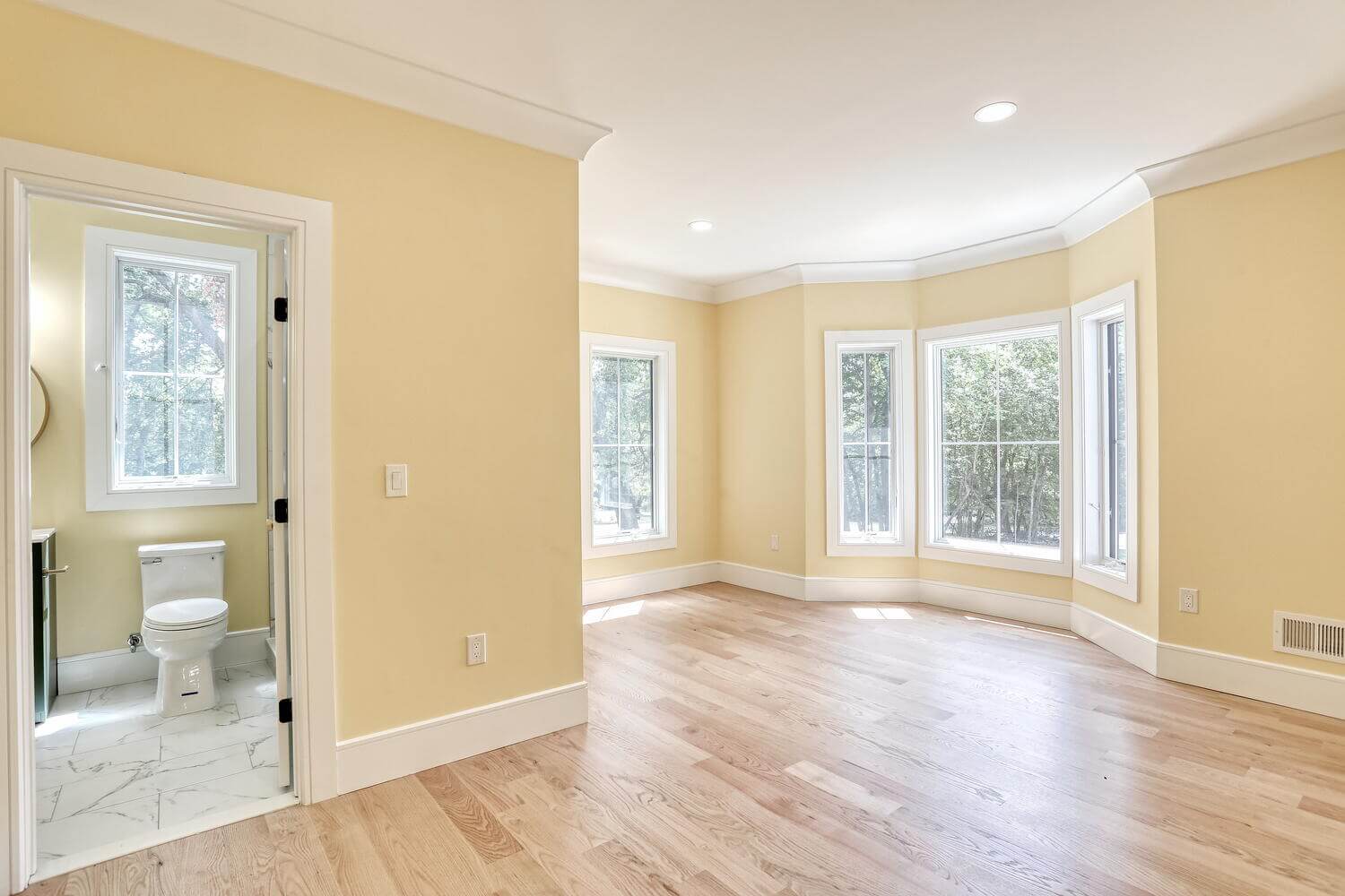 Montvale bedroom — Guest Bedroom Large Windows Daylight — Dadak LLC