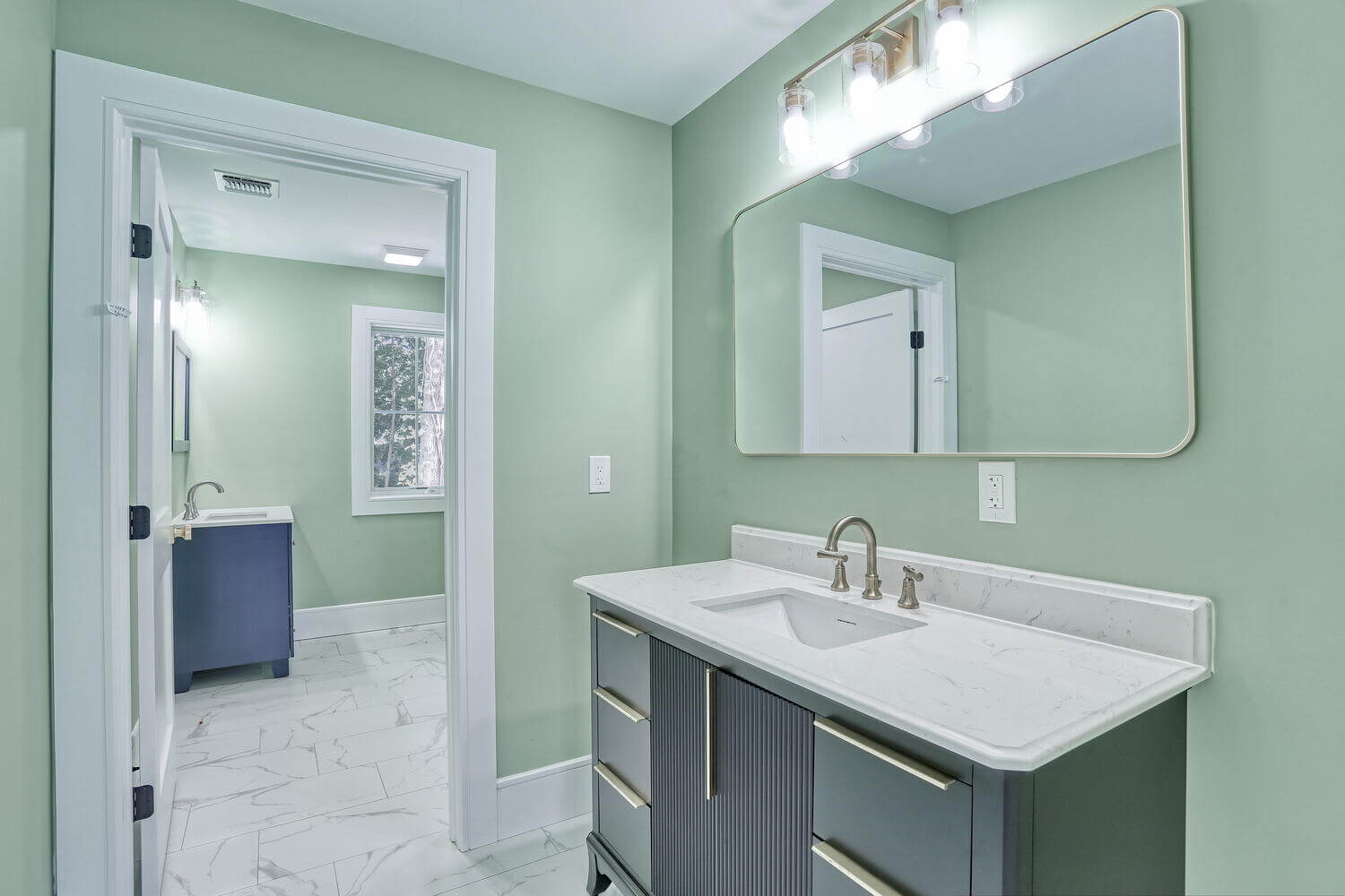 Montvale bathroom — Shared Bathroom Vanity And Shower — Dadak LLC