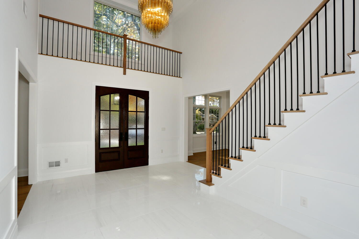 River Vale entryway & stairs — Foyer Hardwood Floors — Dadak LLC