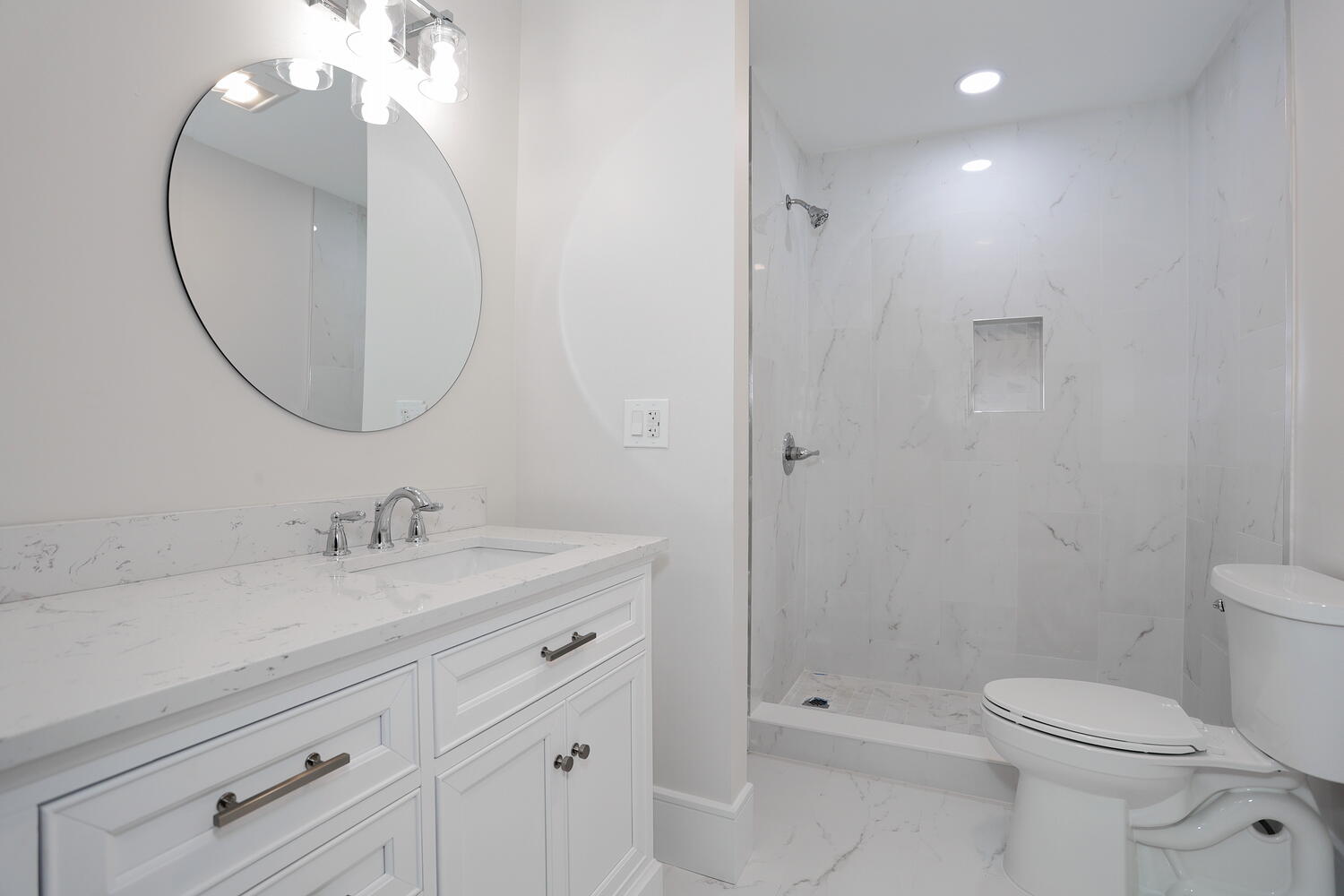 Woodcliff Lake — Bathroom with Glass Shower — Dadak LLC