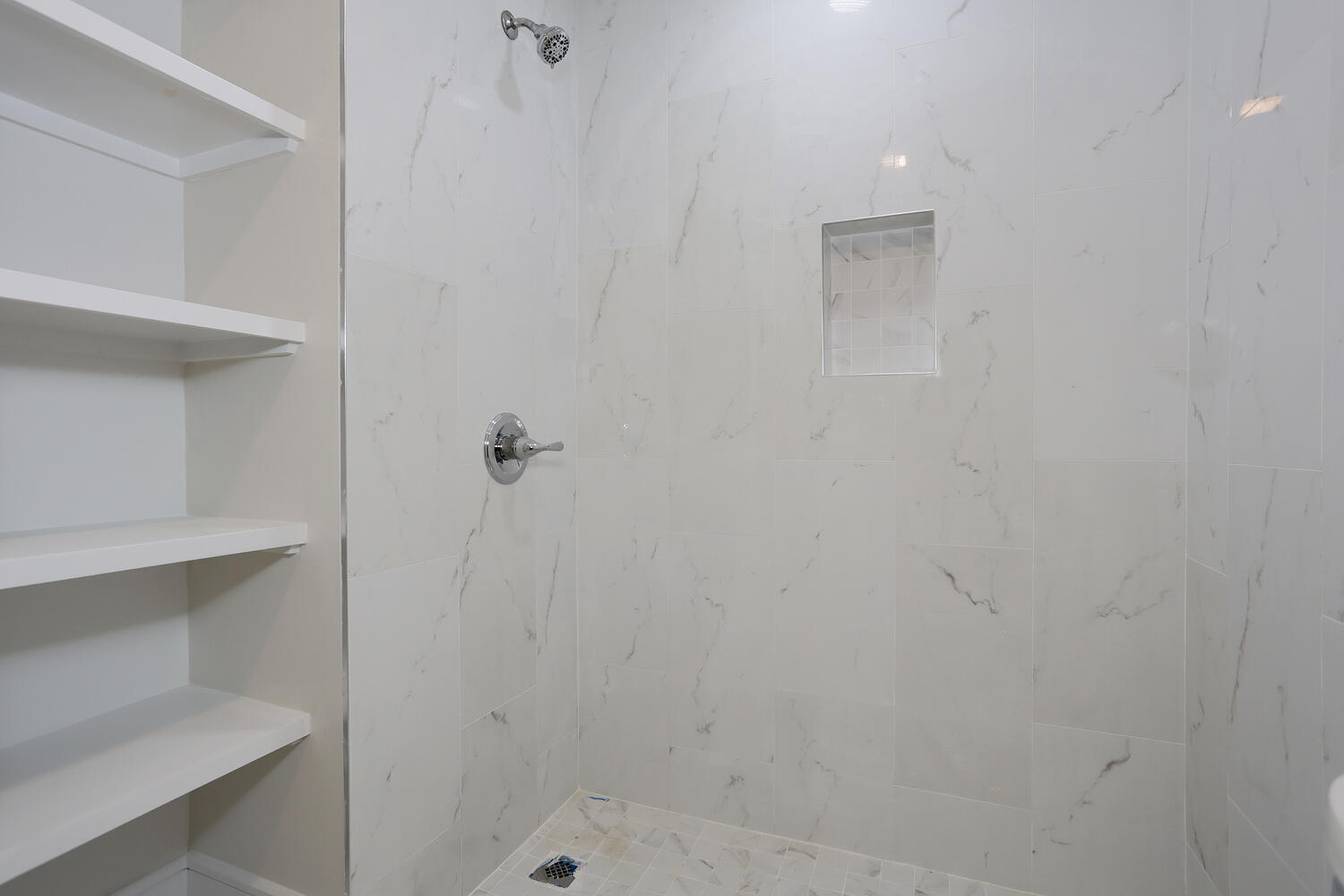 Woodcliff Lake — Primary Bath Marble Shower — Dadak LLC