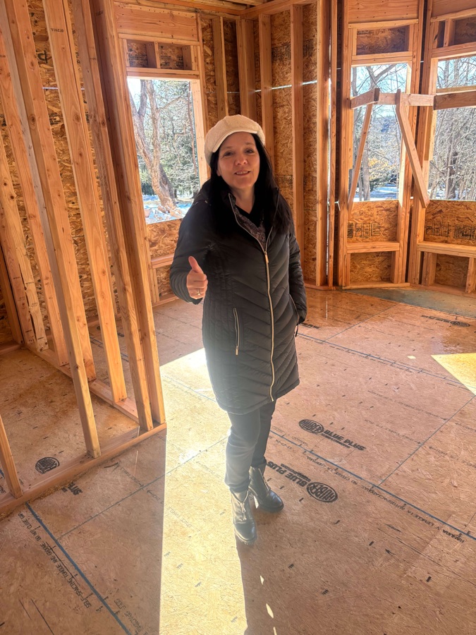 Kosa Dinic, Co-Founder and Design Director of Dadak LLC, inside a custom home under construction in Bergen County NJ